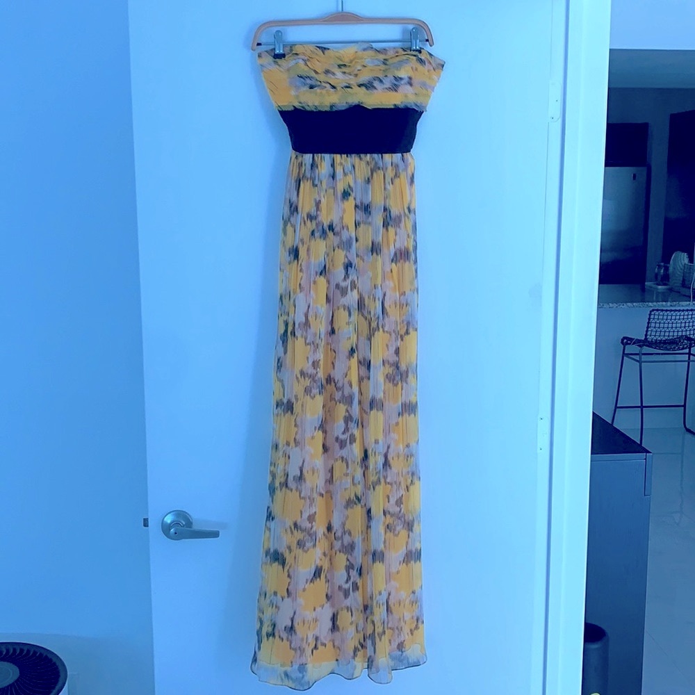 NWT BCBGMAXAZRIA CHIFFON STRAPLESS MAXI DRESS SZ 4